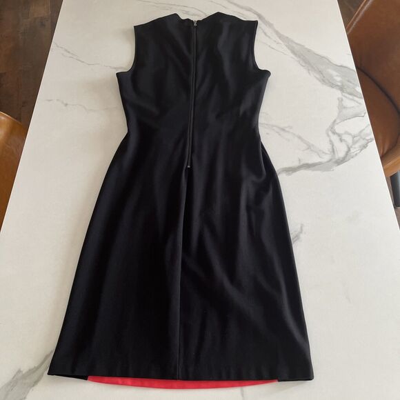Kenneth Cole Womens Color Block Sleeveless Sheath Dress Coral & Black Size 8 EUC - Picture 8 of 10